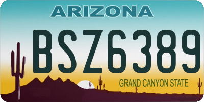 AZ license plate BSZ6389