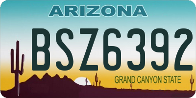 AZ license plate BSZ6392