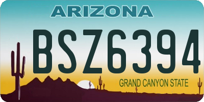 AZ license plate BSZ6394