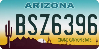 AZ license plate BSZ6396