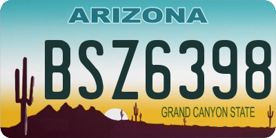 AZ license plate BSZ6398