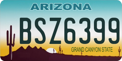 AZ license plate BSZ6399