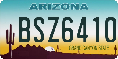 AZ license plate BSZ6410