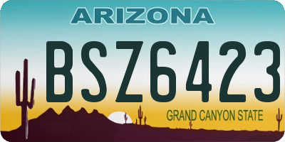 AZ license plate BSZ6423