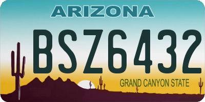 AZ license plate BSZ6432