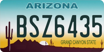 AZ license plate BSZ6435