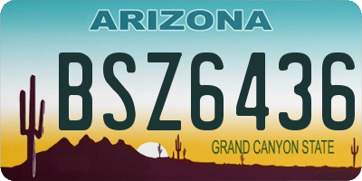 AZ license plate BSZ6436