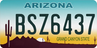 AZ license plate BSZ6437