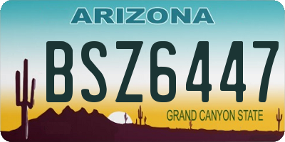 AZ license plate BSZ6447