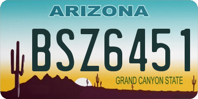 AZ license plate BSZ6451