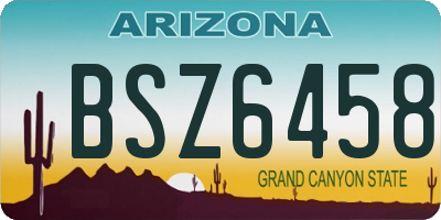 AZ license plate BSZ6458