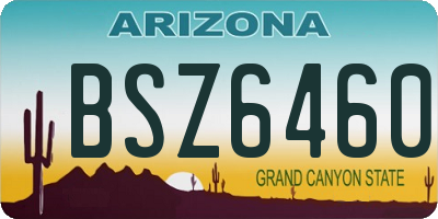 AZ license plate BSZ6460