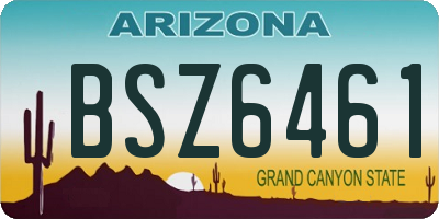 AZ license plate BSZ6461