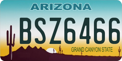 AZ license plate BSZ6466