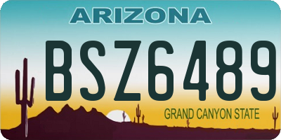 AZ license plate BSZ6489