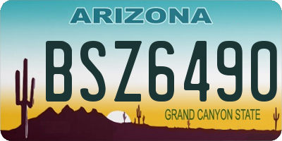 AZ license plate BSZ6490