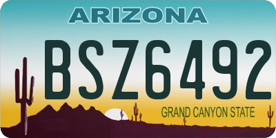 AZ license plate BSZ6492