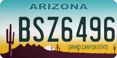 AZ license plate BSZ6496