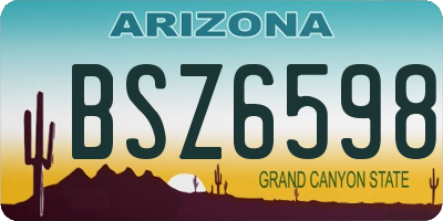 AZ license plate BSZ6598