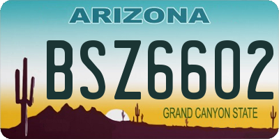 AZ license plate BSZ6602