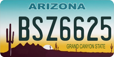 AZ license plate BSZ6625