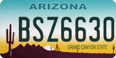 AZ license plate BSZ6630