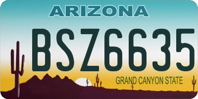 AZ license plate BSZ6635