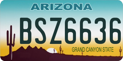 AZ license plate BSZ6636