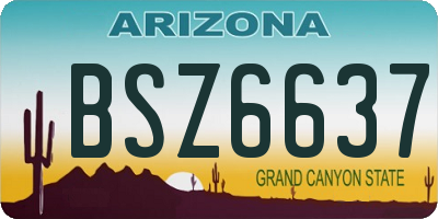 AZ license plate BSZ6637