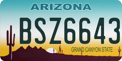 AZ license plate BSZ6643