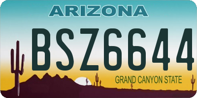 AZ license plate BSZ6644