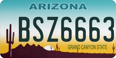 AZ license plate BSZ6663