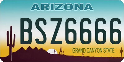 AZ license plate BSZ6666