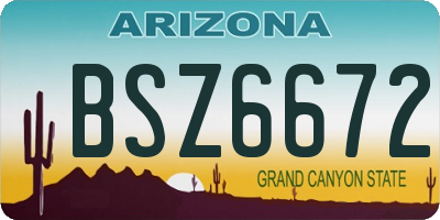 AZ license plate BSZ6672