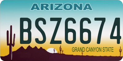 AZ license plate BSZ6674