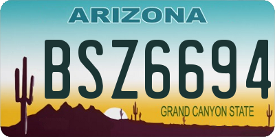 AZ license plate BSZ6694