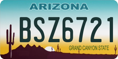 AZ license plate BSZ6721
