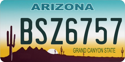AZ license plate BSZ6757