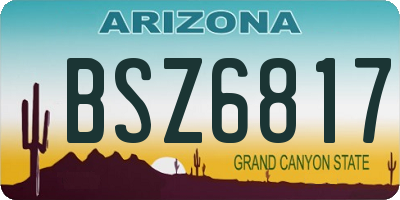 AZ license plate BSZ6817
