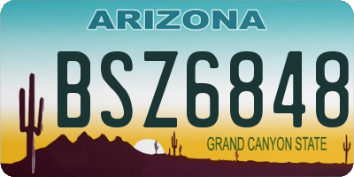 AZ license plate BSZ6848
