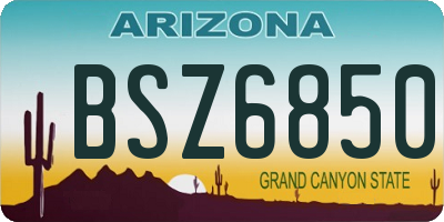 AZ license plate BSZ6850