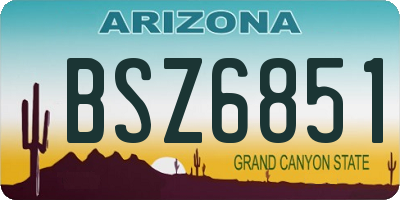 AZ license plate BSZ6851