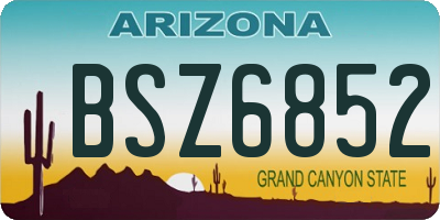 AZ license plate BSZ6852