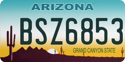 AZ license plate BSZ6853