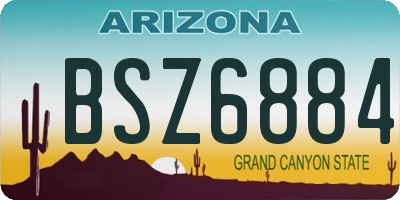 AZ license plate BSZ6884