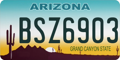 AZ license plate BSZ6903