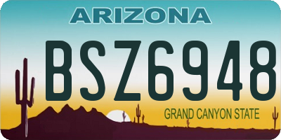 AZ license plate BSZ6948