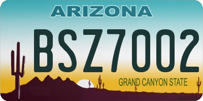 AZ license plate BSZ7002