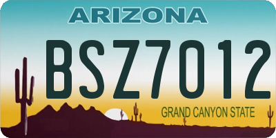 AZ license plate BSZ7012