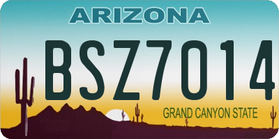 AZ license plate BSZ7014